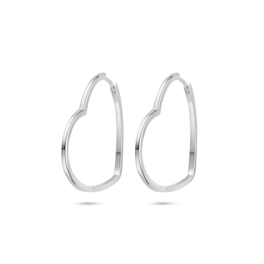 vDam Klapoorringen Hartjes 2 Mm Zilver Gerhodineerd 1339698