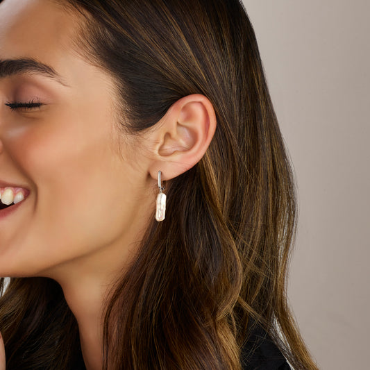 vDam Klapoorringen Parel 38 Mm Zilver Gerhodineerd 1340984