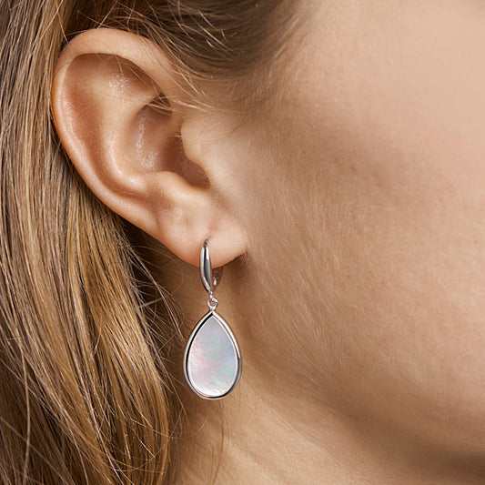 vDam Klapoorringen Parelmoer Zilver Gerhodineerd 1326658