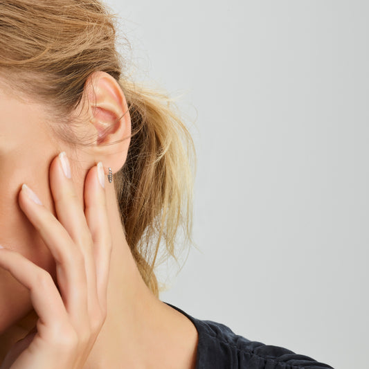 vDam Klapoorringen Schakelmotief Zilver Gerhodineerd 1334758