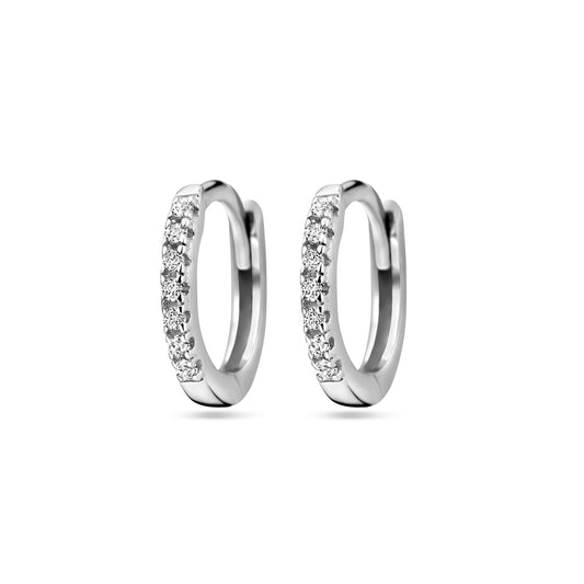 vDam Klapoorringen Zirkonia 10 Mm Zilver Gerhodineerd 1340415
