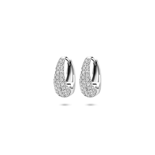 vDam Klapoorringen Zirkonia 12,5 Mm Zilver Gerhodineerd 1341120