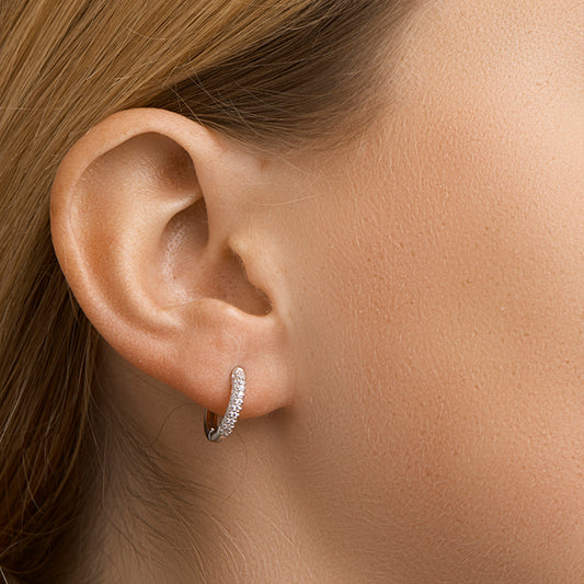 vDam Klapoorringen Zirkonia Zilver Gerhodineerd 1325207