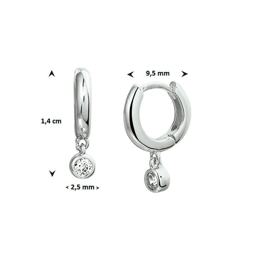 vDam Klapoorringen Zirkonia Zilver Gerhodineerd 1326734