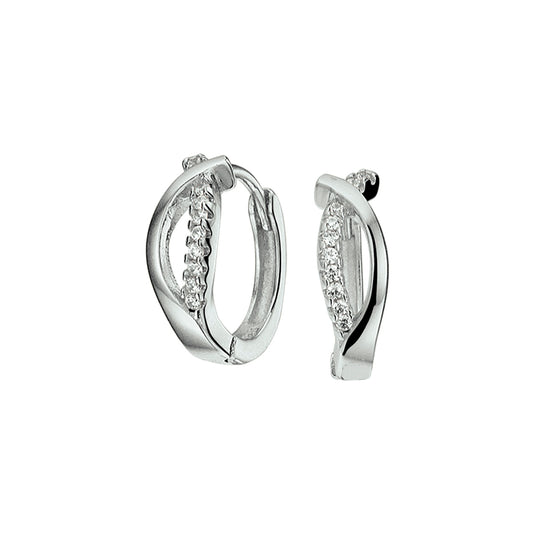 vDam Klapoorringen Zirkonia Zilver Gerhodineerd 1332708