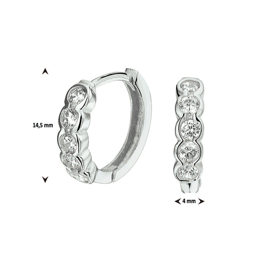 vDam Klapoorringen Zirkonia Zilver Gerhodineerd 1326993