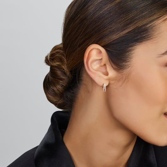 vDam Klapoorringen Zirkonia Zilver Gerhodineerd 1336837