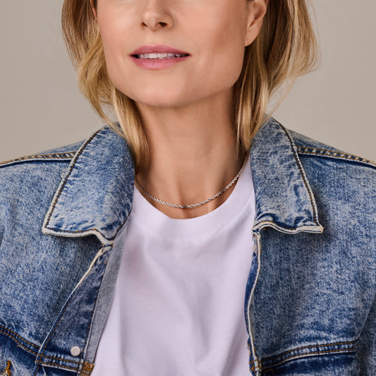 vDam Koord Massief 3,3 Mm Zilver Gerhodineerd 1337081 42cm