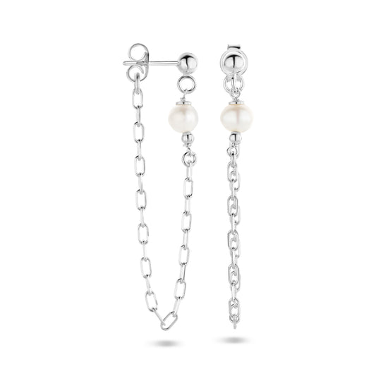 vDam Oorhangers Parel En Bolletjes Zilver Gerhodineerd 1336000