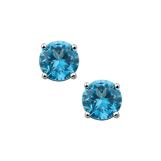 vDam Oorknoppen Blauw Zirkonia Zilver Gerhodineerd 1325683