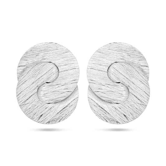 vDam Oorknoppen Gescratcht Rondjes Poli/mat Zilver Gerhodineerd 1336163