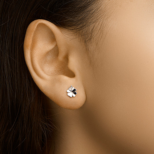 vDam Oorknoppen Klaver Zilver Gerhodineerd 1332042