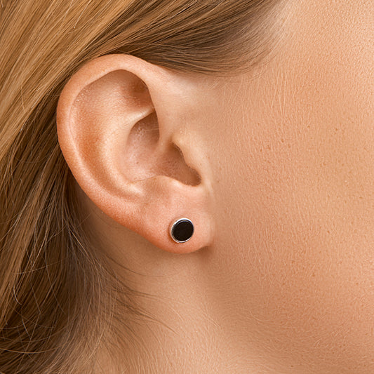 vDam Oorknoppen Onyx Zilver Gerhodineerd 1326610