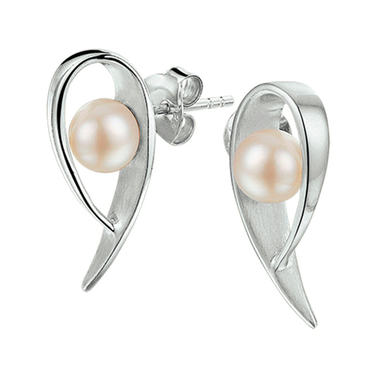 vDam Oorknoppen Parel Poli/mat Zilver Gerhodineerd 1325313