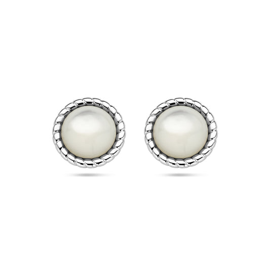 vDam Oorknoppen Parelmoer Zilver Gerhodineerd 1337730