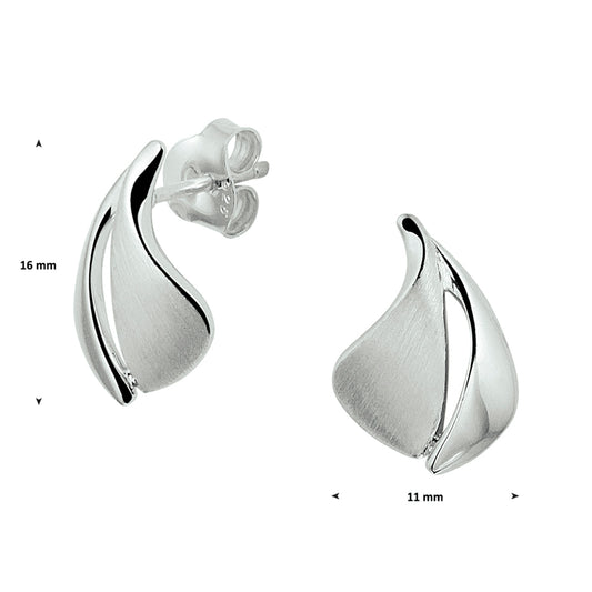 vDam Oorknoppen Poli/mat Zilver Gerhodineerd 1328406