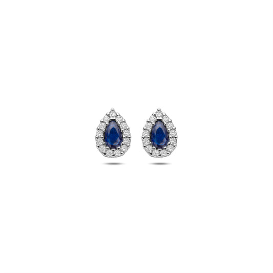 vDam Oorknoppen Saffier Zirkonia 8,5 Mm Zilver Gerhodineerd 1341444