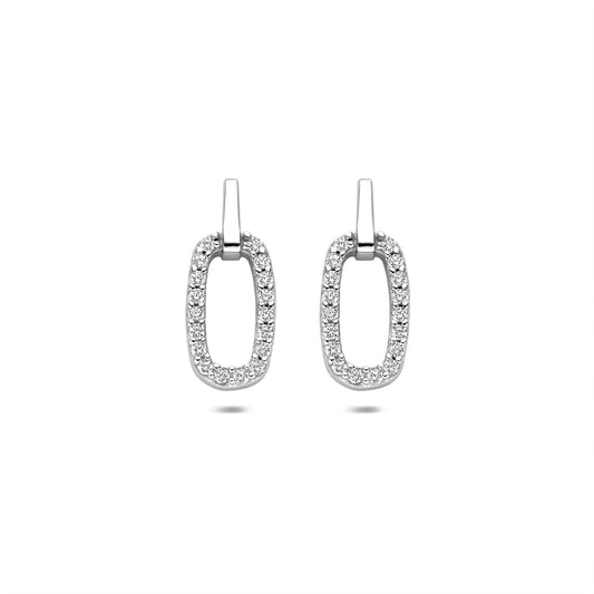 vDam Oorknoppen Zirkonia 16,5 Mm Zilver Gerhodineerd 1341689