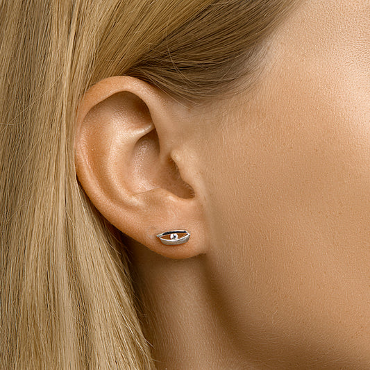 vDam Oorknoppen Zirkonia Poli/mat Zilver Gerhodineerd 1332880