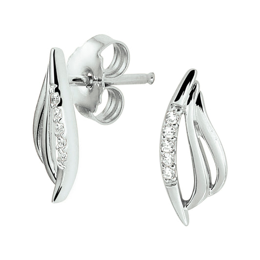 vDam Oorknoppen Zirkonia Zilver Gerhodineerd 1326643