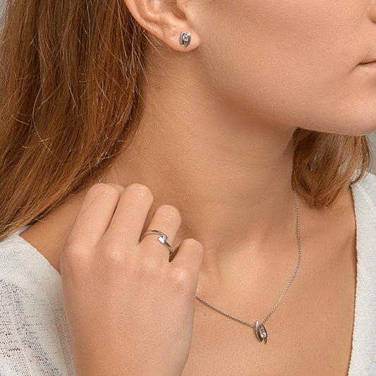 vDam Oorknoppen Zirkonia Zilver Gerhodineerd 1329877