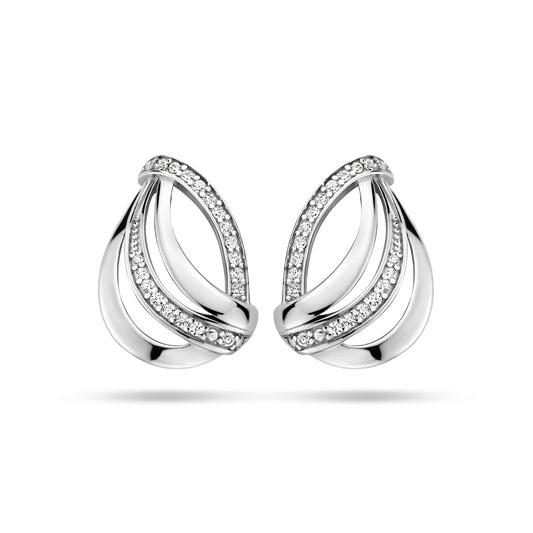 vDam Oorknoppen Zirkonia Zilver Gerhodineerd 1335412