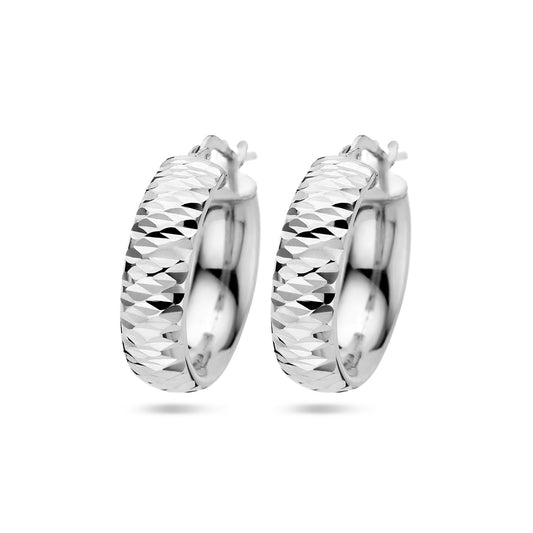 vDam Oorringen Gediamanteerd Zilver Gerhodineerd 1336876