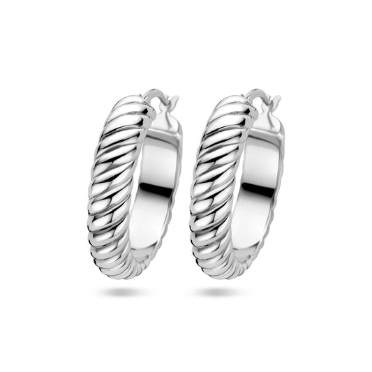 vDam Oorringen Gedraaid Zilver Gerhodineerd 1336902