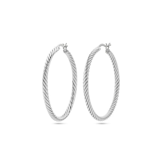 vDam Oorringen Gedraaide Buis 3,0 Mm Zilver Gerhodineerd 1337895