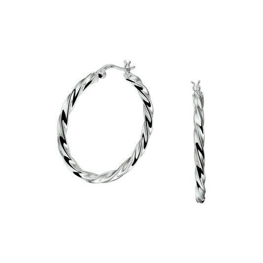 vDam Oorringen Gedraaide Buis Zilver Gerhodineerd 1328504