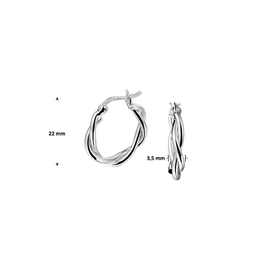 vDam Oorringen Gedraaide Buis Zilver Gerhodineerd 1328507