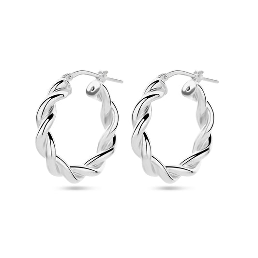 vDam Oorringen Gedraaide Buis Zilver Gerhodineerd 1338737