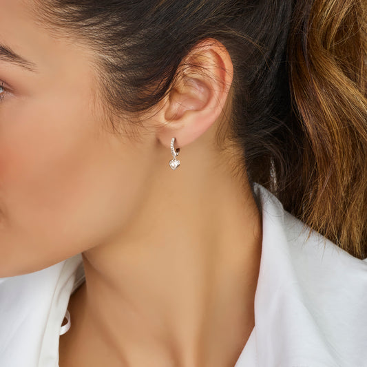 vDam Oorringen Hart Zirkonia Zilver Gerhodineerd 1338773