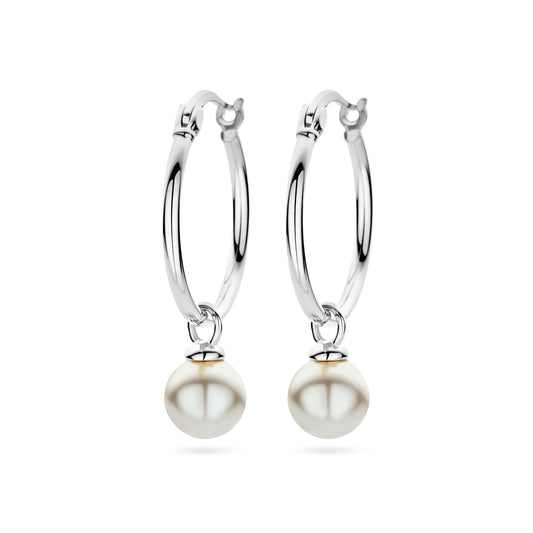 vDam Oorringen Synth Parel Zilver Gerhodineerd 1338466