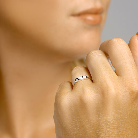 vDam Ring Balkje Zilver Gerhodineerd 1333056 Maat 16½