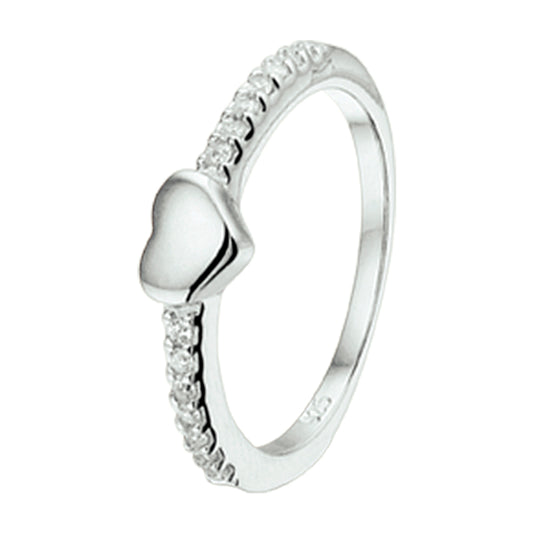 vDam Ring Hart Zirkonia Zilver Gerhodineerd 1325142