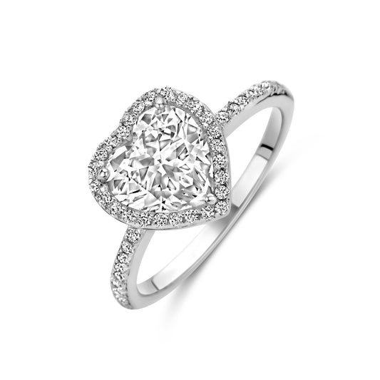 vDam Ring Hartje Zirkonia Zilver Gerhodineerd 1339440