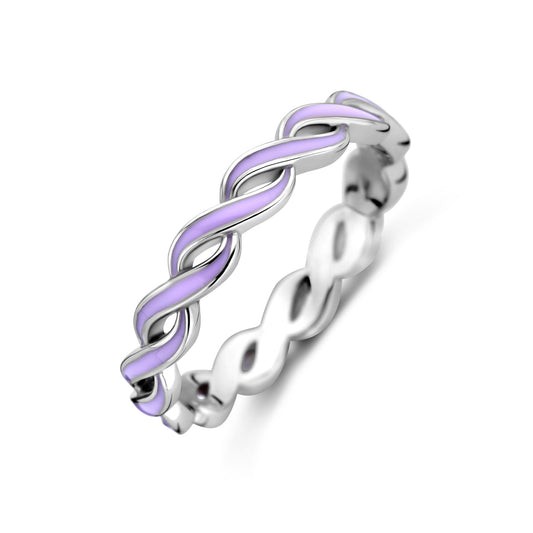 vDam Ring Paars Emaille Zilver Gerhodineerd 1338685