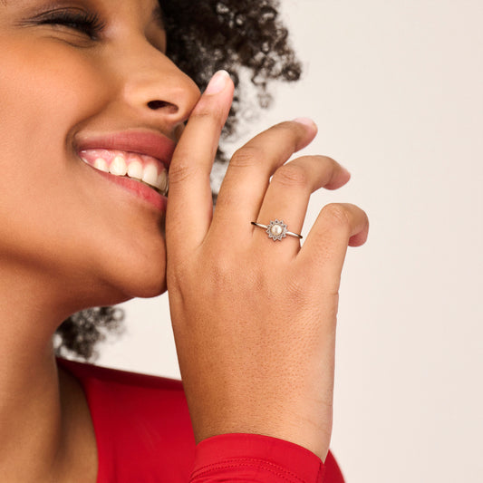 vDam Ring Parel En Zirkonia Zilver Gerhodineerd 1339708 Maat 17¼