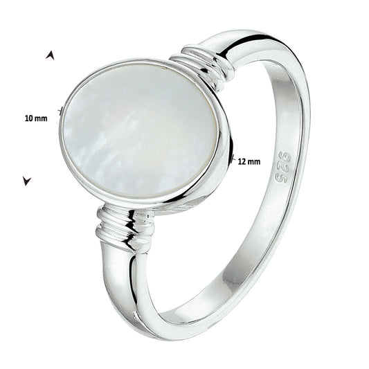 vDam Ring Parelmoer Zilver Gerhodineerd 1328102 Maat 18½