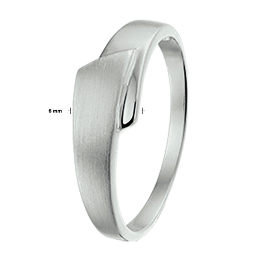 vDam Ring Poli/mat Zilver Gerhodineerd 1326889 Maat 18