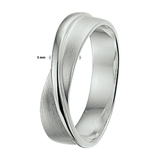 vDam Ring Poli/mat Zilver Gerhodineerd 1326901 Maat 18