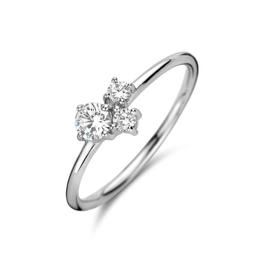 vDam Ring Trilogie Zirkonia Zilver Gerhodineerd 1335529