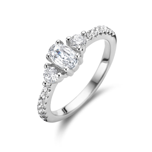vDam Ring Trilogie Zirkonia Zilver Gerhodineerd 1336078