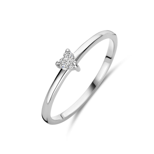 vDam Ring Zirkonia Hartje Zilver Gerhodineerd 1339917