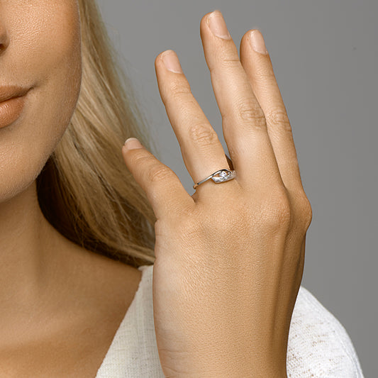 vDam Ring Zirkonia Poli/mat Zilver Gerhodineerd 1332883 Maat 17¼