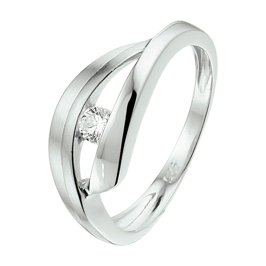 vDam Ring Zirkonia Poli/mat Zilver Gerhodineerd 1340267