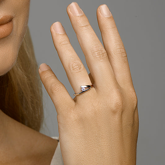 vDam Ring Zirkonia Poli/mat Zilver Gerhodineerd 1332908 Maat 17¼