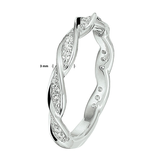 vDam Ring Zirkonia Zilver Gerhodineerd 1328358 Maat 18½