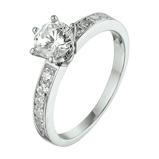 vDam Ring Zirkonia Zilver Gerhodineerd 1328559